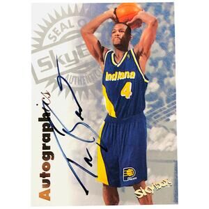 1997 Skybox Premium Autographics #NNO Travis Best Indiana Pacers On-Card Auto